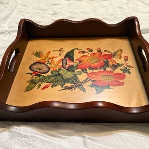 Floral Wooden Serving Tray